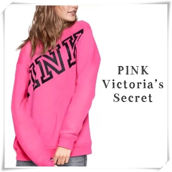 PINK Victoria's Secret Tops - Pink VS Oversize Big Logo Sweatshirt Pink